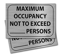 (2 Pack) Maximum Occupancy Sign 7" x 10" Self Adhesive Vinyl Stickers Decal Restaurant or Business