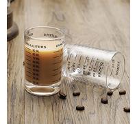 2 Pack Measuring Cups Mini Shot Glass Cup with Scales 3oz/ 90ml Liquid Heavy Glass Measuring Ounce Cup for Kitchen Ingredients, Beverages, Espresso, Cocktails