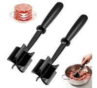 2 Pack Meat Chopper, Ground Beef Chopper with 5-Blade Head, High-Temp Heat-Resistant Hamburger Meat Mince Masher for Beef & Turkey, Non-Stick Mix and Mash Nylon Utensil Tool Cookware
