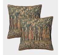 2 Pack Medieval Tapestry Figure Painting Square Pillow Cover Cushion Cover 45x45cm Suitable for Sofa Bed Chair,3D Knight Pattern