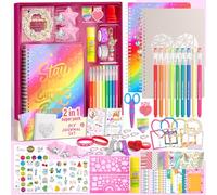 2-Pack Mega DIY Journal Kit for Girls, Diary for 8 9 10 11 12 13 14 Year Olds Kids, Stationary Gift Sets & Scrapbook Kit, Creative Teenage Girls Gifts Art and Craft Set Ages 8-14