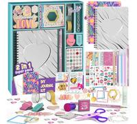 2-Pack Mega DIY Journal Kit - Gifts for Girls Ages 8 9 10 11 12 13 14 Year Old, Cool Birthday Easter Gifts Ideas for Girls, Art & Crafts for Tween Kid, Teen Girl Trendy Stuff, Scrapbook & Diary Set