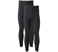 2 PACK Men’s Thermal Underwear Pants - Fleece-Lined, Base Layer Bottoms for Cold Weather, Soft & Stretchy Long Johns Compression Ribbed Warm Winter Mens Thermalwear Leggings UK (2PK Black, XXL)