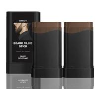 2 Pack Men's Beard Dye Pen for Natural Grey Hair Coverage & Touch-Up, Waterproof Sweatproof Colour Stick for Beard Grooming & Eyebrow Filling, Hairline Tattoo-Like Precision, Long-Lasting