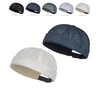 2 Pack Men's Breathable Brimless Hat Summer Style Mesh Tang, Adjustable Cap Docker Beanie, Breathable Mesh Cap (Mix-H)