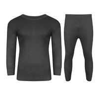 2 Pack Mens Brushed Thermal Set Underwear Long Johns Long Sleeve Shirts Short Sleeves T Shirt Bottoms Trousers Tops T-Shirts Winter Warm Underwear Camping Ski Pants 0.45 Tog Rating (M, Charcoal Set)