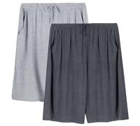 2 Pack Men's Lounge Wear Pyjama Shorts Super Soft Comfy Men's Pyjama Shorts Bottoms Modal Light and Breathable