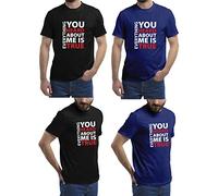 (2-Pack) Mens T Shirt with Stylish Print Casual Short Sleeve Premium Soft Medium Weight Multipack Ideal for Everyday Wear Fast-Drying Essential Crew Neck Noos T-Shirt (Every (Black & Navy), S)