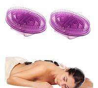 2 Pack Meridian Brush, Belly Massager, Meridian Massage Brush, 15x10cm, Silicone Manual Me-ridian Massage B-Rush,Handheld Silicone Body Massager for Feet, Legs, Hands, Neck, Muscles,Arms