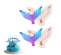 2 Pack Mermaid Tail Moulds Exquisite Fondant Cake Moulds Marine Baking Molds Tools for Cake Decoration