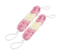 2 Pack Mesh Loofah Scrubbers Designed for Effective Dead Skin Removal and Smooth Texture Development Over Time (Pink+beige)