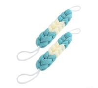 2 Pack Mesh Loofah Scrubbers Designed for Effective Dead Skin Removal and Smooth Texture Development Over Time (Cyan+white)