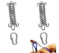 2 Pack Metal Bungee Dog Leash Extension for Large Dogs, Dog Tie Out Cable Attachment, Shock Absorbing Dog Leash Spring for Training Bicycle Running