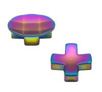 2 Pack Metal D-Pads for Xbox One Elite Series 2 Directional Arrow Button,Standard D pad and Faceted D Pad Replacement Accessories for Xbox One Elite Series 2 Cord Controller(Rainbow) [video game]