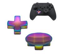 2 Pack Metal D-Pads for Xbox One Elite Series 2 ,Standard D pad and Faceted D Pad Replacement Accessories for Xbox One Elite Series 2 Cord Controller(Rainbow)