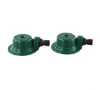 2 Pack Metal Lawn Sprinkler Zinc Alloy Adjustable Distance 360 Degree Green | Solid zinc alloy construction Size 11X8X3.5cm For lawns gardens patios and greenhouses