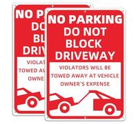 2 pack Metal No Parking Sign, 10" x 14" Do Not Block Driveway - Unauthorized Vehicles Towed at Vehicle Owner's Expense Sign, 40 mil Rust Free Aluminum, Reflective, Weatherproof