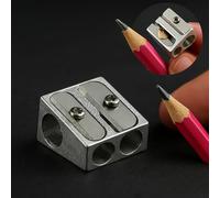 2-Pack Metal Pencil Sharpeners with 2 Holes, Durable Sharpener for Pencils, Crayons, Graphite Pencils, and Lip Liners - Ideal for Home, School, and Office Stationery