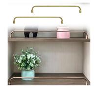 2 Pack Metal Shelf Guard Rail 8"-47", Removable Tipping Gallery Rails Set with End Caps & Screws, Cabinet Decor Bar for Indoor Storage Areas/Bookshelf/Shoe Racks(Antique Bronze,L 18"/45.7cm)