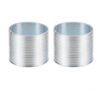 2 Pack Metal Squirrel Proof Spring Baffle For Bird Feeder Poles With 58mm Diameter Silver Guard Cover To Stop Climbing Pests And Protect Wild Birds In Garden Yard Outdoor Living Areas From Raids
