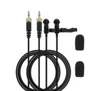 2-Pack Mic Replacement for DJI, Rode, Sennheiser Wireless Transmitter Lavalier Lapel Microphone - Wearable, Omnidirectional, 3.5mm TRS