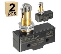 2-Pack Micro Limit Switch with Roller Plunger 15A 250V 1NO 1NC Basic Action Switch Panel Mount Snap Button Type Screw Terminal Z-15GQ22-B TM-1308 LXW5-11Q1