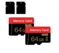 2 Pack Micro memory card 64 GB with adapter, C10/U3/UHS-I/A1, TF card, Mini sd card for Camera, Smartphone, Tablet, Drone (Red 64GB *2)