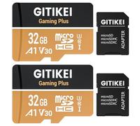 2 Pack Micro SD Card 32GB High-Speed Performance (90MB/s Read, 25MB/s Write), Compatible with DSLR, Drone, Action Camera & Portable Devices（2 microSD Cards +2 Adapters）