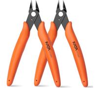 2-Pack Micro Wire Cutters, Precision Electronics Flush Cutter and Side Cutting Pliers, Clean Cut for Model, Jewelry, Model Kits