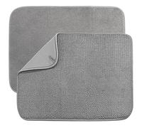 2 Pack Microfiber Dish Drying Mat,Absorbent Dish Drainer Kitchen Counter,Super Absorbent Dish Drying Pads 20×15 Inch Grey