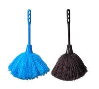 2-Pack Microfiber Feather Duster Set - 30cm Duster on a Stick for Delicate Surfaces, Reusable & Washable (Blue & Brown)