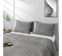 2 Pack Microfiber Queen Zipper Pillowcases, Soft Comfortable Not Shrink Dark Gray Pillow Case, Breathable Pillow Cases Set of 2 (20x30 Inches)