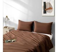 2 Pack Microfiber Zipper Pillowcases, Soft Comfortable Not Shrink Coffee Pillow Case, Standard Pillow Cases Set of 2 (20x26 Inches)