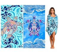2 Pack Microfibre Beach Towels for Adults, 180 x 90cm Large Beach Towel