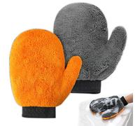 2 Pack Microfibre Car Wash Mitt Glove for Washing, Cleaning, Maintenance, Window Cleaner, Exterior and Interior Care, Scrubbing and Drying