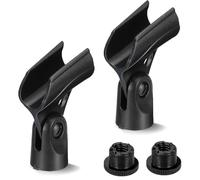 2 Pack Microphone Clip Holder, 180 Degree Adjustable Microphone Clip with 5/8" Male to 3/8" Female Plastic Screw Adapter, U-Shaped Mic Stand for 21-23 mm Diameter Wired Mics