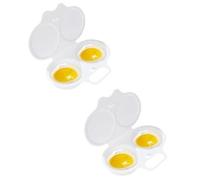 2 Pack Microwave Egg Boiler Poacher, Reusable Poached Egg Maker Microwave Egg Cooker, Microwave Poached Egg Maker Double, Nonstick Poached Egg Moulds with Lid, Home Kitchen Gadgets Multifunctional
