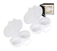 2 Pack Microwave Egg Poacher | 2 Eggs Capacity Egg Poacher Cups | Reusable Poached Egg Maker With Lid | Nonstick Poached Egg Moulds | DIYS Double Cup Egg Cooker For Home Kitchen Breakfast