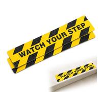2 Pack Mind the Step Non Slip Floor Sticker 15x60cm Self-Adhesive for Stair | Bold high visibility warning decals, waterproof for thresholds, ramps, home & workplace, indoor & outdoor use