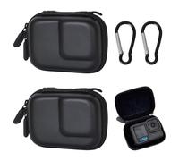2 Pack Mini Bag Case Compatible with GoPro Hero 13/12 Black, DJI Osmo Action 5 Pro/4/3 and Insta360 Ace Pro Camera Accessories, Hard Shell Portable Travel Carrying Case with Wrist Strap and Carabiner