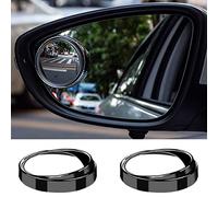 2 Pack Mini Blind Spot Mirrors 40mm Round HD Convex Glass Strong Adhesive Mirror for Car, Van, SUV and Trucks (40mm, Black Frame)