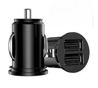 2-Pack Mini Dual USB Car Charger, Fast Charging 12V Dual Port USB Socket, Mini USB Lighter Socket Adapter Compatible with All Types of Android Phone (1 Pcs)