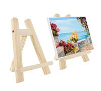 2 Pack Mini Easel Stand, 20cm Wooden Mini Easels, Table Easel for Painting, Mini Tripod Easels, Table Top Easels for Artists, for Displaying Canvas Paintings,Drawing, Weddings, Kids Arts & Crafts