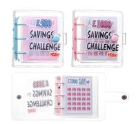 2-Pack Mini Money Savings Challenge Budget Binder Wallets with 25 Envelopes