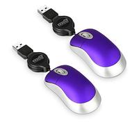 2 Pack Mini Retractable Cable USB Optical Mouse, USB Mini Mouse Wired, Compact USB Mouse for Kids Travel, Mini Computer Mouse for Laptop Apple Mac HP Dell Lenovo Thinkpad Sony Asus Acer Tablet PC