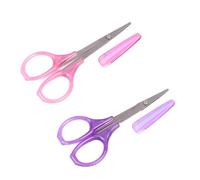 2 Pack Mini Scissors,Portable Sewing Scissors Small Sharp Crochet Craft Scissor with Safety Plastic Grip,Stainless Steel,Fine Tips,for Embroidery Quilting Sew Knitting Crafting Paper Cut,(Pink&Purple)