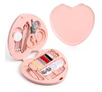 2 Pack Mini Travel Sewing Kit, Folding DIY Sewing Set, Portable Pocket Sewing Supplies with Needles, Threads, Buttons, Scissors, Buttons for Women, Mom, Traveler, Adults, Beginner, Pink