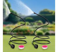 2 Pack Misters for Outside Patio, 60 Inch Flexible Hose Mister Cooling Stand Portable Water Misting for Cooling Outdoor, Mist System for Garden, Backyard, Bird Bath, Chicken Coop Water Mist Playing