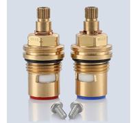 2 Pack Mixer Tap Cartridge Brass Ceramic Valve Quarter Gland Insert Spare Replacement for SMR Lamona Abode Rangemaster Carron Phoenix John Lewis Franke Kitchen Tap (WRAS Approved)