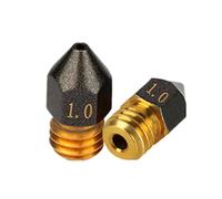 2 Pack MK8 PTFE Coated Nozzle V6 Nozzle PTFE Coated Brass Non-Stick PLA Extruder Print Head Nozzle 0.3/0.4/0.5/0.6/0.8/1.0mm for 1.75mm Ender3 Pro CR10/S Hotend… (MK8, 1.0mm)
